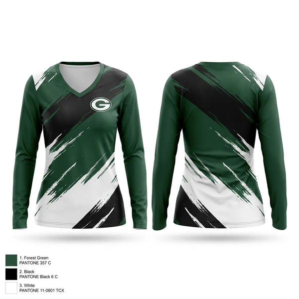 Womens Long Sleeve Vneck Shirt, Grafton, Baseball, Teamtime, Team time, sublimation, custom sports apparel, team uniforms, spirit wear, spiritwear, sports uniforms, custom shirts, team store, custom team store, fundraiser sports, apparel fundraiser