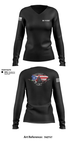 Womens Long Sleeve Vneck Shirt, D2 Violent Crime Reduction Team, Police, Teamtime, Team time, sublimation, custom sports apparel, team uniforms, spirit wear, spiritwear, sports uniforms, custom shirts, team store, custom team store, fundraiser sports, apparel fundraiser