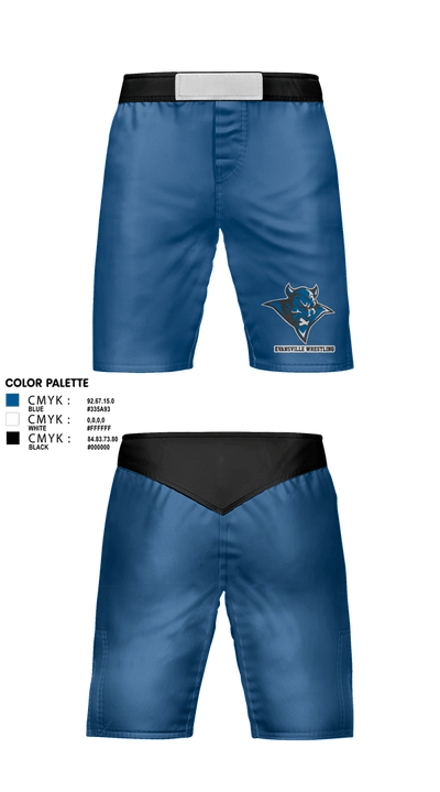 Evansville Wrestling 91702530 Fight Shorts - 1