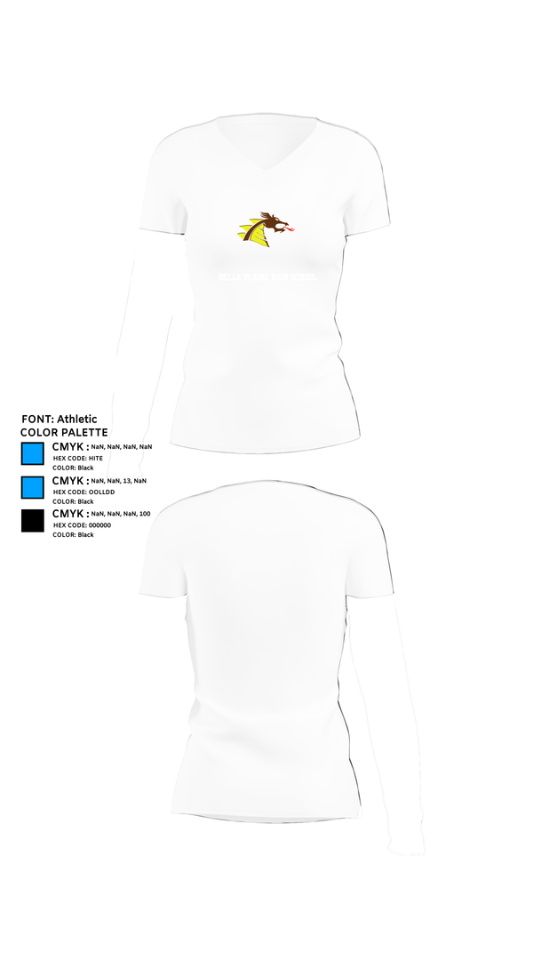 Womens Short Sleeve Vneck Shirt, Belle Plaine High School, Spirit Store, Teamtime, Team time, sublimation, custom sports apparel, team uniforms, spirit wear, spiritwear, sports uniforms, custom shirts, team store, custom team store, fundraiser sports, apparel fundraiser