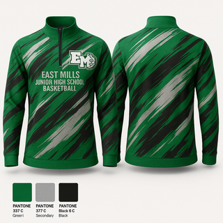 Quarter Zip Jacket, East Mills Junior High School Basketball, Women's Basketball, Teamtime, Team time, sublimation, custom sports apparel, team uniforms, spirit wear, spiritwear, sports uniforms, custom shirts, team store, custom team store, fundraiser sports, apparel fundraiser