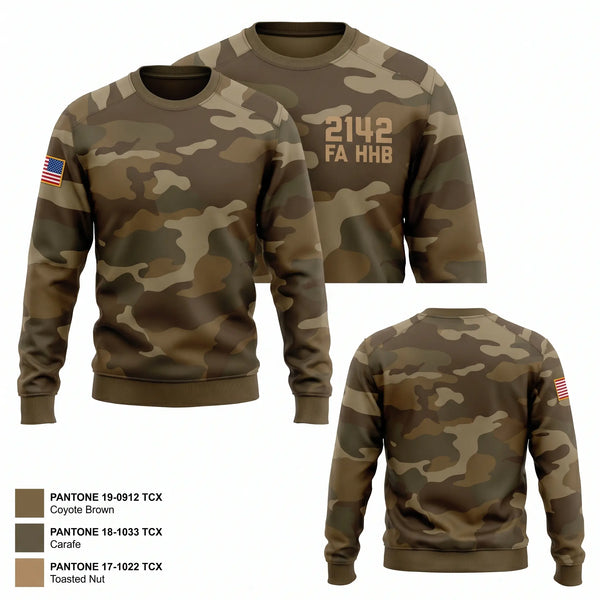 Crew Neck Sweatshirt, 2/142 FA HHB, Army, Teamtime, Team time, sublimation, custom sports apparel, team uniforms, spirit wear, spiritwear, sports uniforms, custom shirts, team store, custom team store, fundraiser sports, apparel fundraiser