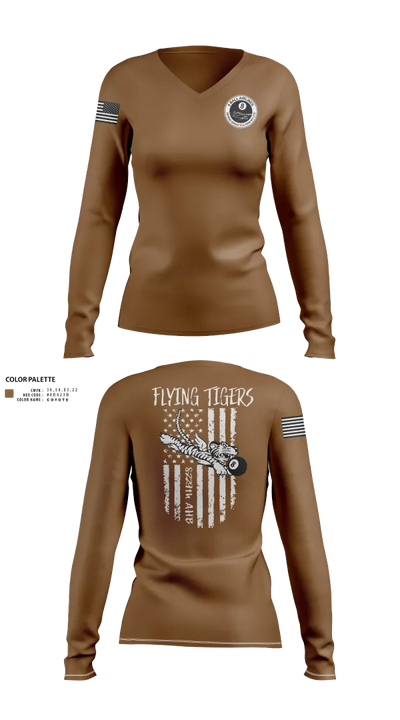 8-229th AHB 53377012 Women's Long Sleeve V-neck Shirt - 21