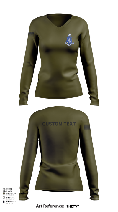 Pershing Rifles Kilo 8 88766737 Women's Long Sleeve V-neck Shirt - 112