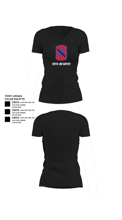 39th infantry 89191022 Women's Short Sleeve V-neck Shirt - 23