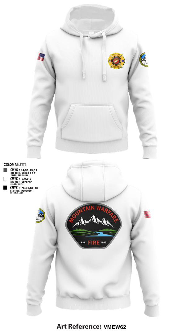 Hoodie, Marine Corps Mountain Warfare Training Center Fire Department, , Teamtime, Team time, sublimation, custom sports apparel, team uniforms, spirit wear, spiritwear, sports uniforms, custom shirts, team store, custom team store, fundraiser sports, apparel fundraiser