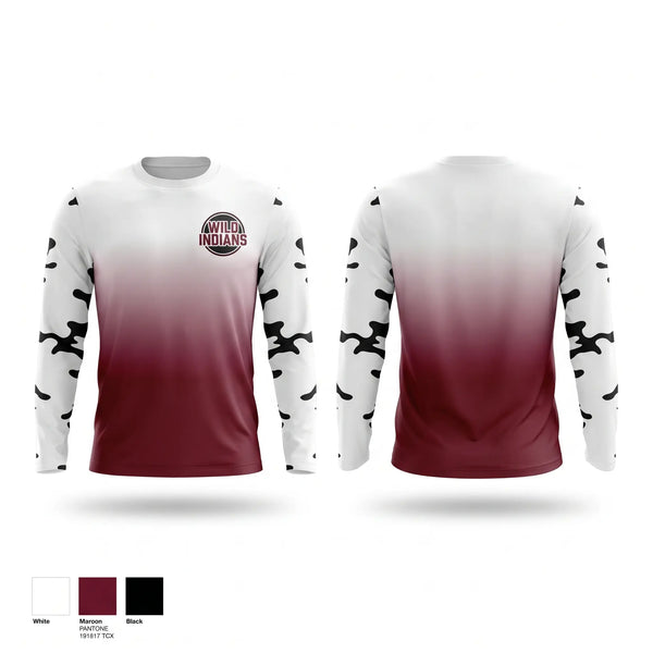 Long Sleeve Performance Shirt, Wild Indians, Softball, Teamtime, Team time, sublimation, custom sports apparel, team uniforms, spirit wear, spiritwear, sports uniforms, custom shirts, team store, custom team store, fundraiser sports, apparel fundraiser