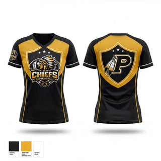 Womens Short Sleeve Vneck Shirt, Pittsburgh Chiefs, , Teamtime, Team time, sublimation, custom sports apparel, team uniforms, spirit wear, spiritwear, sports uniforms, custom shirts, team store, custom team store, fundraiser sports, apparel fundraiser