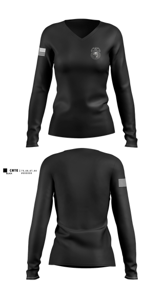 Womens Long Sleeve Vneck Shirt, RPD, Police, Teamtime, Team time, sublimation, custom sports apparel, team uniforms, spirit wear, spiritwear, sports uniforms, custom shirts, team store, custom team store, fundraiser sports, apparel fundraiser