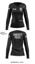 Crockett Police Department 97881074 Women's Long Sleeve V-neck Shirt - 4