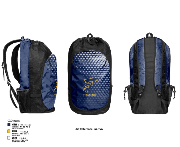 Gear Bag, Frederick, Men's Basketball, Teamtime, Team time, sublimation, custom sports apparel, team uniforms, spirit wear, spiritwear, sports uniforms, custom shirts, team store, custom team store, fundraiser sports, apparel fundraiser