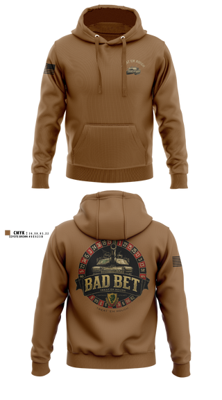 Hoodie, BadBet Company, 2-12CAV, Army, Teamtime, Team time, sublimation, custom sports apparel, team uniforms, spirit wear, spiritwear, sports uniforms, custom shirts, team store, custom team store, fundraiser sports, apparel fundraiser