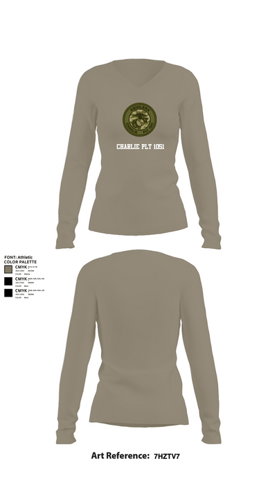Charlie PLT 1051 96363739 Women's Long Sleeve V-neck Shirt - 62