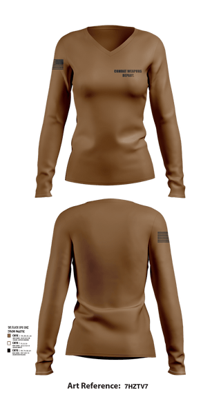 Womens Long Sleeve Vneck Shirt, Combat Weapons Depart., , Teamtime, Team time, sublimation, custom sports apparel, team uniforms, spirit wear, spiritwear, sports uniforms, custom shirts, team store, custom team store, fundraiser sports, apparel fundraiser