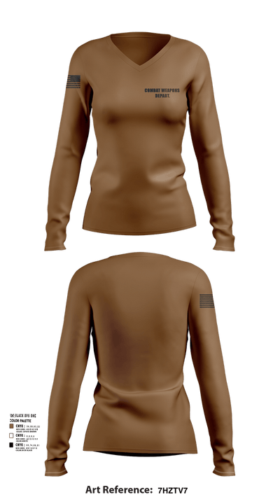 Combat Weapons Depart. 12107174 Women's Long Sleeve V-neck Shirt - 102