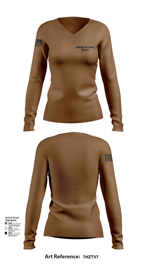 Womens Long Sleeve Vneck Shirt, Combat Weapons Depart., , Teamtime, Team time, sublimation, custom sports apparel, team uniforms, spirit wear, spiritwear, sports uniforms, custom shirts, team store, custom team store, fundraiser sports, apparel fundraiser