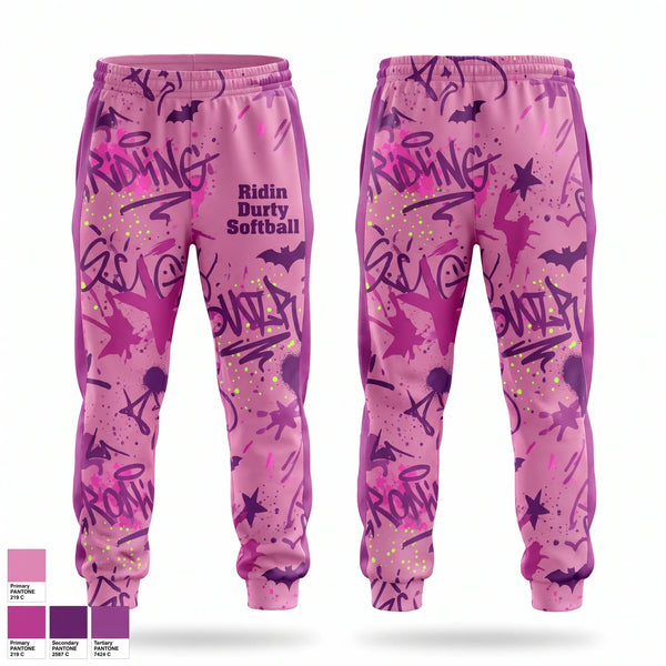 Sweatpants, Ridin Durty softball, Softball, Teamtime, Team time, sublimation, custom sports apparel, team uniforms, spirit wear, spiritwear, sports uniforms, custom shirts, team store, custom team store, fundraiser sports, apparel fundraiser
