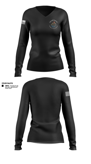 Womens Long Sleeve Vneck Shirt, Carroll County Emergency Communications, Police, Teamtime, Team time, sublimation, custom sports apparel, team uniforms, spirit wear, spiritwear, sports uniforms, custom shirts, team store, custom team store, fundraiser sports, apparel fundraiser