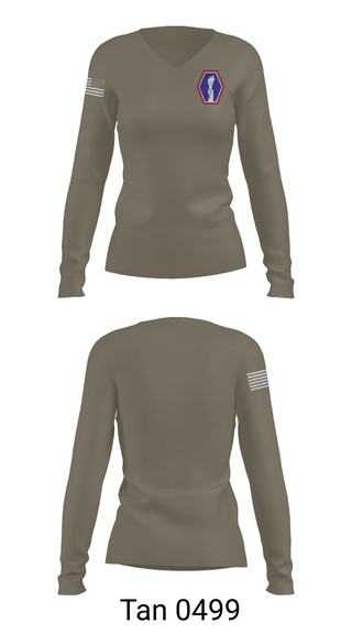 Womens Long Sleeve Vneck Shirt, 100 Battalion 442 Infantry, Army, Teamtime, Team time, sublimation, custom sports apparel, team uniforms, spirit wear, spiritwear, sports uniforms, custom shirts, team store, custom team store, fundraiser sports, apparel fundraiser