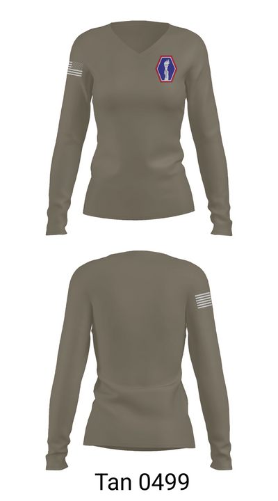 100 Battalion 442 Infantry 61089224 Women's Long Sleeve V-neck Shirt - 77