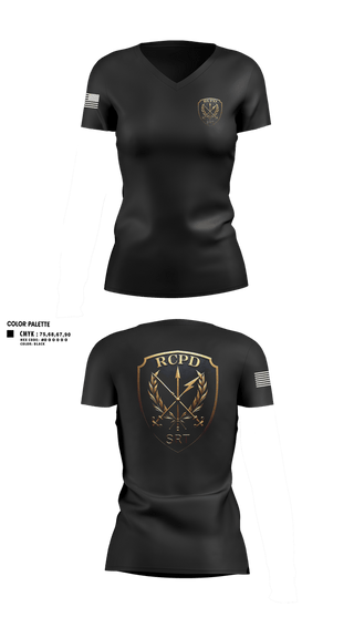 Womens Short Sleeve Vneck Shirt, Redwood City PD SRT, Police, Teamtime, Team time, sublimation, custom sports apparel, team uniforms, spirit wear, spiritwear, sports uniforms, custom shirts, team store, custom team store, fundraiser sports, apparel fundraiser