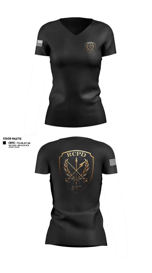 Womens Short Sleeve Vneck Shirt, Redwood City PD SRT, Police, Teamtime, Team time, sublimation, custom sports apparel, team uniforms, spirit wear, spiritwear, sports uniforms, custom shirts, team store, custom team store, fundraiser sports, apparel fundraiser
