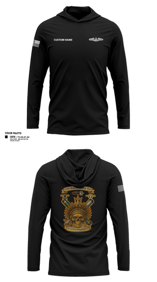 Long Sleeve Performance Shirt with hood, USS Illinois (SSN 786), , Teamtime, Team time, sublimation, custom sports apparel, team uniforms, spirit wear, spiritwear, sports uniforms, custom shirts, team store, custom team store, fundraiser sports, apparel fundraiser