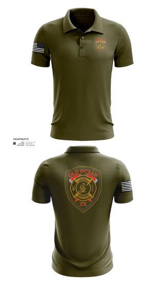 Short Sleeve Performance Polo, Old Ocean Fire Department, Fire Department, Teamtime, Team time, sublimation, custom sports apparel, team uniforms, spirit wear, spiritwear, sports uniforms, custom shirts, team store, custom team store, fundraiser sports, apparel fundraiser