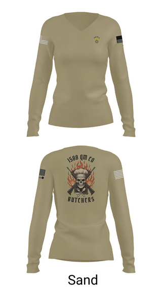 Womens Long Sleeve Vneck Shirt, 1500 QM Co, , Teamtime, Team time, sublimation, custom sports apparel, team uniforms, spirit wear, spiritwear, sports uniforms, custom shirts, team store, custom team store, fundraiser sports, apparel fundraiser