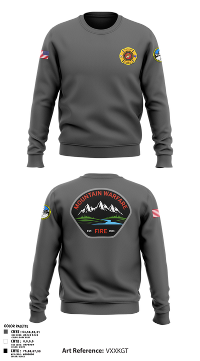 Marine Corps Mountain Warfare Training Center Fire Department 41101347 Crew Neck Sweatshirt - 1