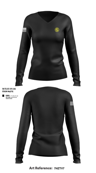 Womens Long Sleeve Vneck Shirt, Texas Officer Candidate Class 69, , Teamtime, Team time, sublimation, custom sports apparel, team uniforms, spirit wear, spiritwear, sports uniforms, custom shirts, team store, custom team store, fundraiser sports, apparel fundraiser