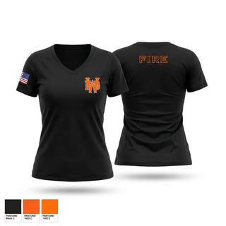 Womens Short Sleeve Vneck Shirt, Wewoka Fire/EMS, Fire Department, Teamtime, Team time, sublimation, custom sports apparel, team uniforms, spirit wear, spiritwear, sports uniforms, custom shirts, team store, custom team store, fundraiser sports, apparel fundraiser