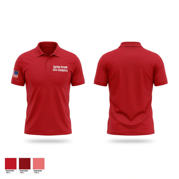Short Sleeve Performance Polo, Spring Brook Fire Company, Fire Department, Teamtime, Team time, sublimation, custom sports apparel, team uniforms, spirit wear, spiritwear, sports uniforms, custom shirts, team store, custom team store, fundraiser sports, apparel fundraiser