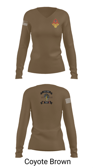 Womens Long Sleeve Vneck Shirt, 130th FAB Target Acquisition Platoon, , Teamtime, Team time, sublimation, custom sports apparel, team uniforms, spirit wear, spiritwear, sports uniforms, custom shirts, team store, custom team store, fundraiser sports, apparel fundraiser