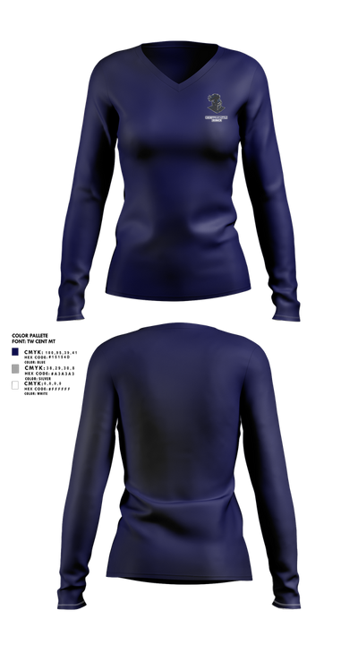 Cherryville Little Ironmen 6332066 Women's Long Sleeve V-neck Shirt - 4