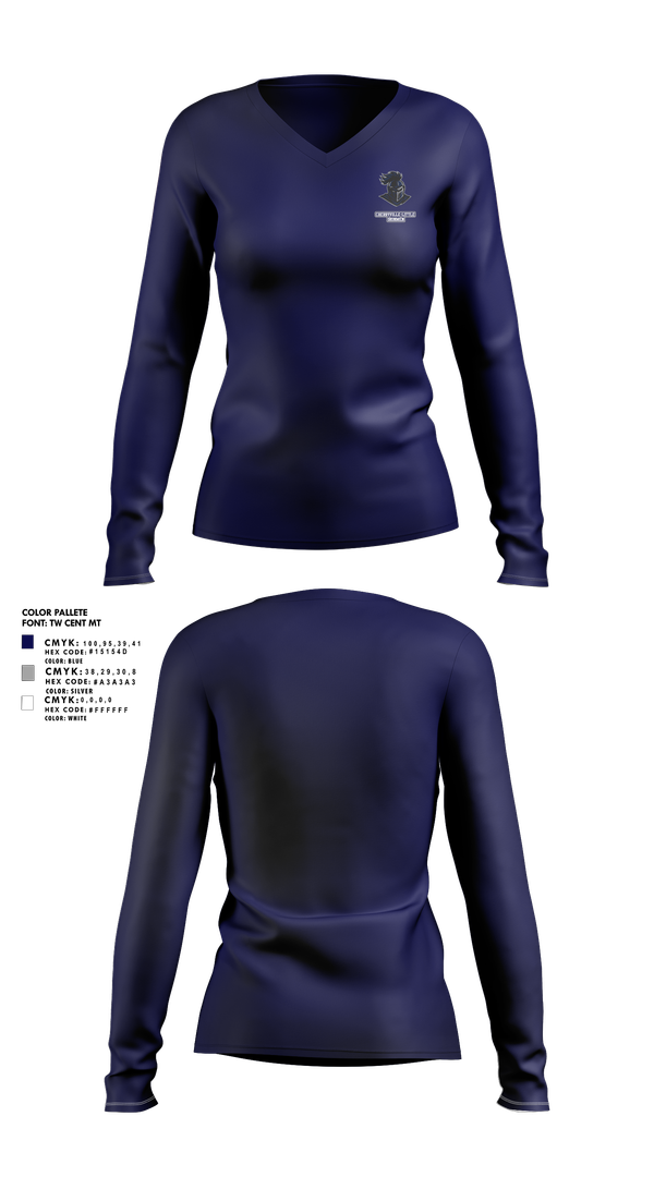 Womens Long Sleeve Vneck Shirt, Cherryville Little Ironmen, , Teamtime, Team time, sublimation, custom sports apparel, team uniforms, spirit wear, spiritwear, sports uniforms, custom shirts, team store, custom team store, fundraiser sports, apparel fundraiser