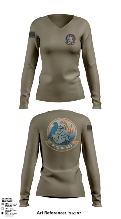 VP-469 14406491 Women's Long Sleeve V-neck Shirt - 1