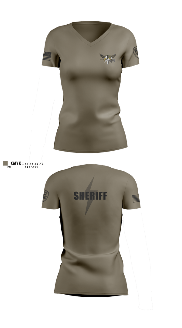 Womens Short Sleeve Vneck Shirt, Caldwell County SWAT, Police, Teamtime, Team time, sublimation, custom sports apparel, team uniforms, spirit wear, spiritwear, sports uniforms, custom shirts, team store, custom team store, fundraiser sports, apparel fundraiser