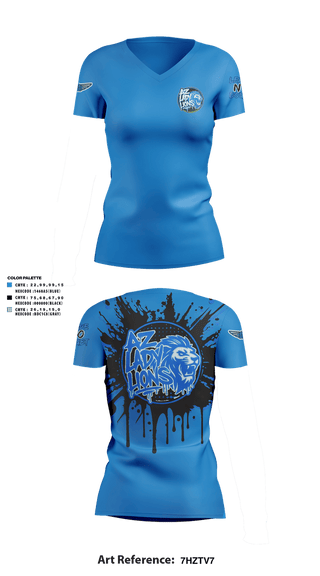 Womens Short Sleeve Vneck Shirt, AZ Lady Lions, Spirit Store, Teamtime, Team time, sublimation, custom sports apparel, team uniforms, spirit wear, spiritwear, sports uniforms, custom shirts, team store, custom team store, fundraiser sports, apparel fundraiser