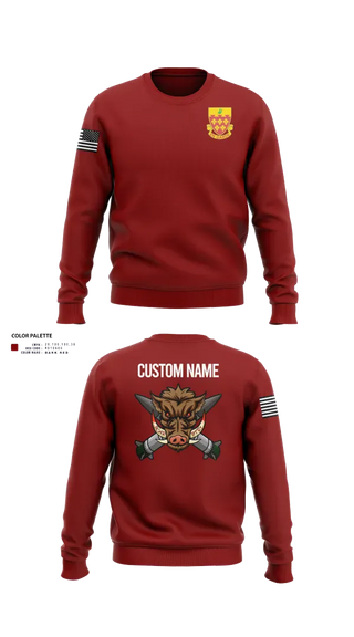 Crew Neck Sweatshirt, 1-77 FA Bravo Btry, Army, Teamtime, Team time, sublimation, custom sports apparel, team uniforms, spirit wear, spiritwear, sports uniforms, custom shirts, team store, custom team store, fundraiser sports, apparel fundraiser