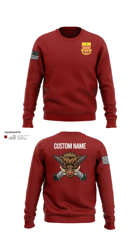 Crew Neck Sweatshirt, 1-77 FA Bravo Btry, Army, Teamtime, Team time, sublimation, custom sports apparel, team uniforms, spirit wear, spiritwear, sports uniforms, custom shirts, team store, custom team store, fundraiser sports, apparel fundraiser