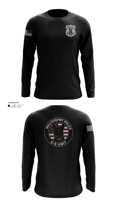 Willoughby Police K9 Unit 23687363 Long Sleeve Performance Shirt 30