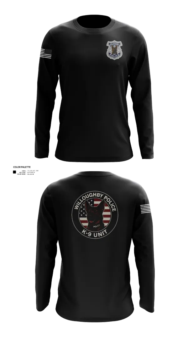 Long Sleeve Performance Shirt, Willoughby Police K9 Unit, Police, Teamtime, Team time, sublimation, custom sports apparel, team uniforms, spirit wear, spiritwear, sports uniforms, custom shirts, team store, custom team store, fundraiser sports, apparel fundraiser