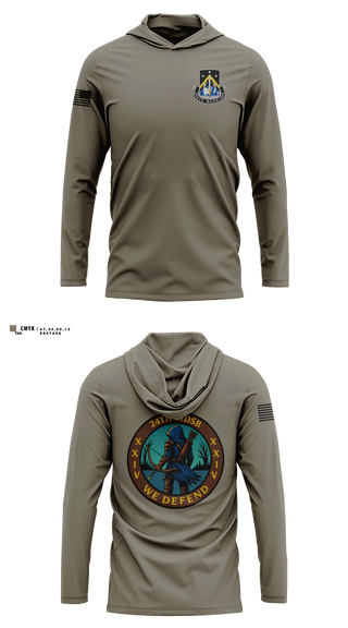 Long Sleeve hooded sunshirt, 24TH MDSB, Army, Teamtime, Team time, sublimation, custom sports apparel, team uniforms, spirit wear, spiritwear, sports uniforms, custom shirts, team store, custom team store, fundraiser sports, apparel fundraiser