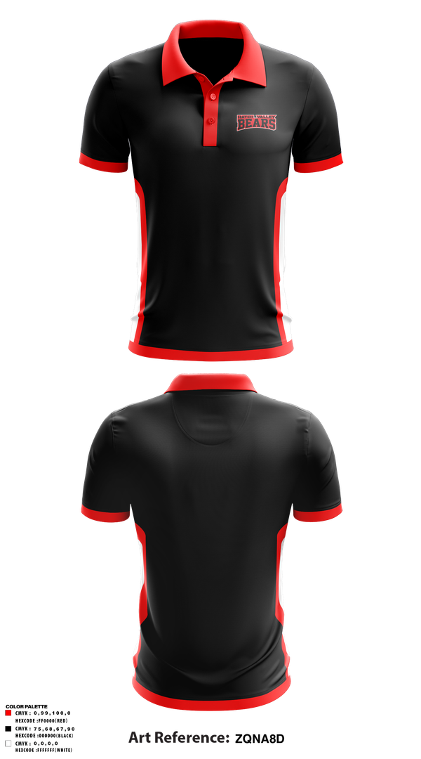Short Sleeve Performance Polo, Hatch Valley Bears, Men's Basketball, Teamtime, Team time, sublimation, custom sports apparel, team uniforms, spirit wear, spiritwear, sports uniforms, custom shirts, team store, custom team store, fundraiser sports, apparel fundraiser