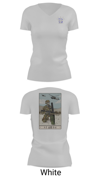 Womens Short Sleeve Vneck Shirt, 4-3 HHC, Army, Teamtime, Team time, sublimation, custom sports apparel, team uniforms, spirit wear, spiritwear, sports uniforms, custom shirts, team store, custom team store, fundraiser sports, apparel fundraiser
