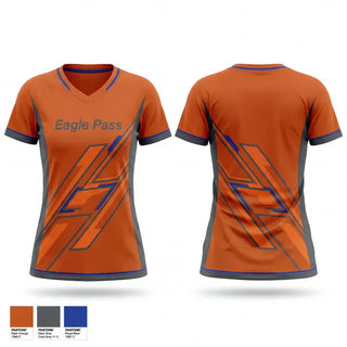 Womens Short Sleeve Vneck Shirt, Eagle Pass, Track & Field, Teamtime, Team time, sublimation, custom sports apparel, team uniforms, spirit wear, spiritwear, sports uniforms, custom shirts, team store, custom team store, fundraiser sports, apparel fundraiser