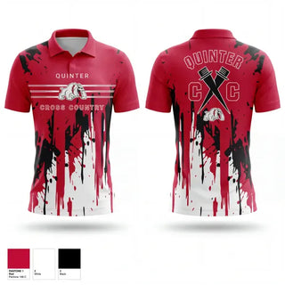 Short Sleeve Performance Polo, Quinter Bulldogs, Cross Country, Teamtime, Team time, sublimation, custom sports apparel, team uniforms, spirit wear, spiritwear, sports uniforms, custom shirts, team store, custom team store, fundraiser sports, apparel fundraiser