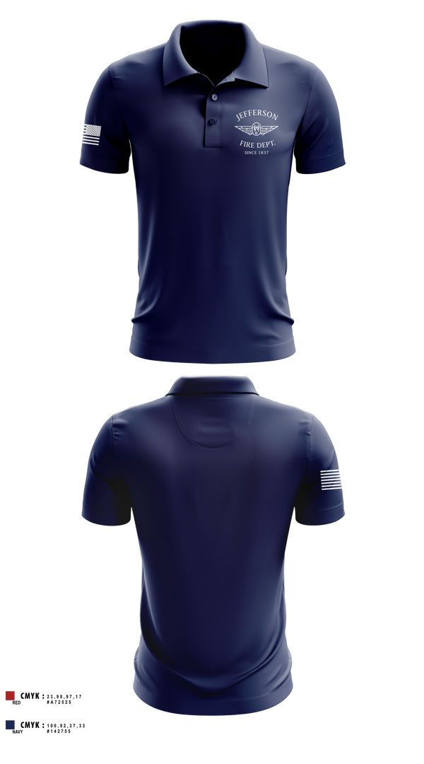 Short Sleeve Performance Polo, Jefferson vol Fire Dept, Fire Department, Teamtime, Team time, sublimation, custom sports apparel, team uniforms, spirit wear, spiritwear, sports uniforms, custom shirts, team store, custom team store, fundraiser sports, apparel fundraiser