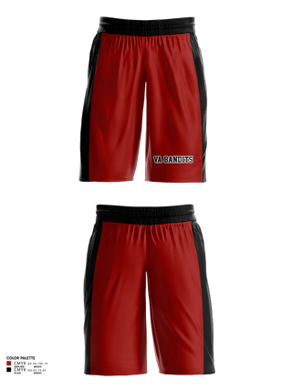 Mens Basketball Shorts, Va bandits, Men's Basketball, Teamtime, Team time, sublimation, custom sports apparel, team uniforms, spirit wear, spiritwear, sports uniforms, custom shirts, team store, custom team store, fundraiser sports, apparel fundraiser